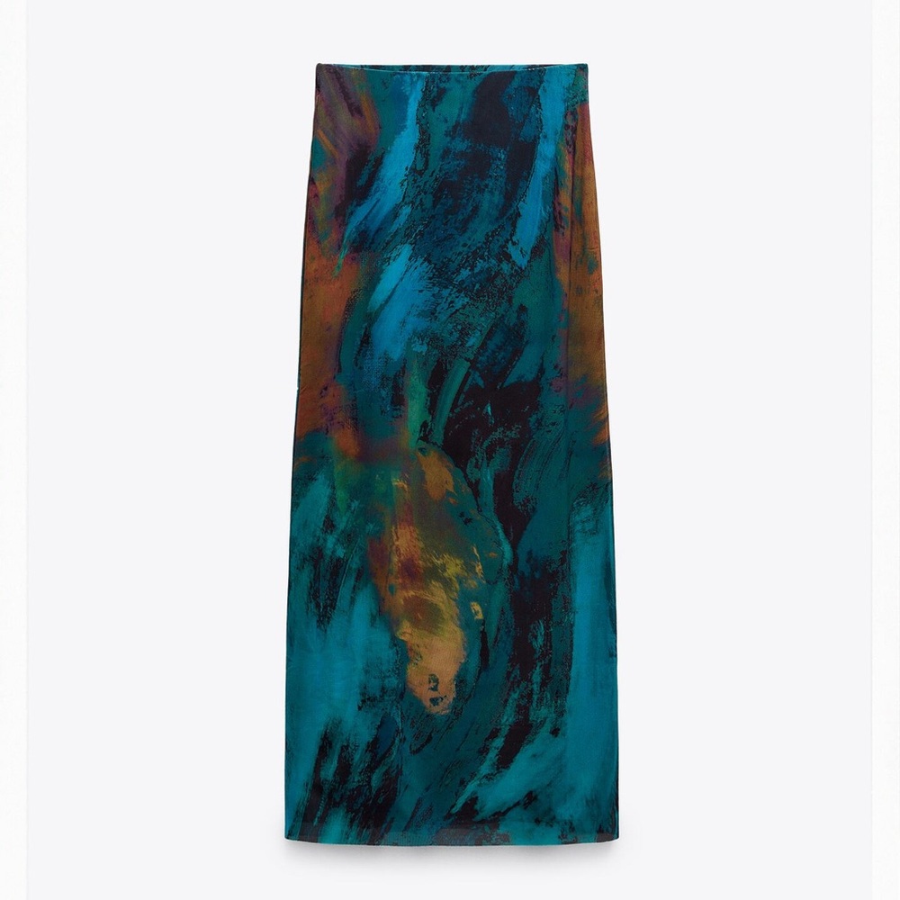 Zara Multicolor Abstract Maxi Skirt